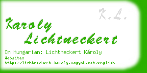 karoly lichtneckert business card