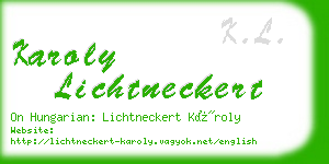 karoly lichtneckert business card